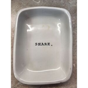 Rae Dunn By Magenta Trinket Tray Dish Small Platter Soap Snack 5.5”x4x1”